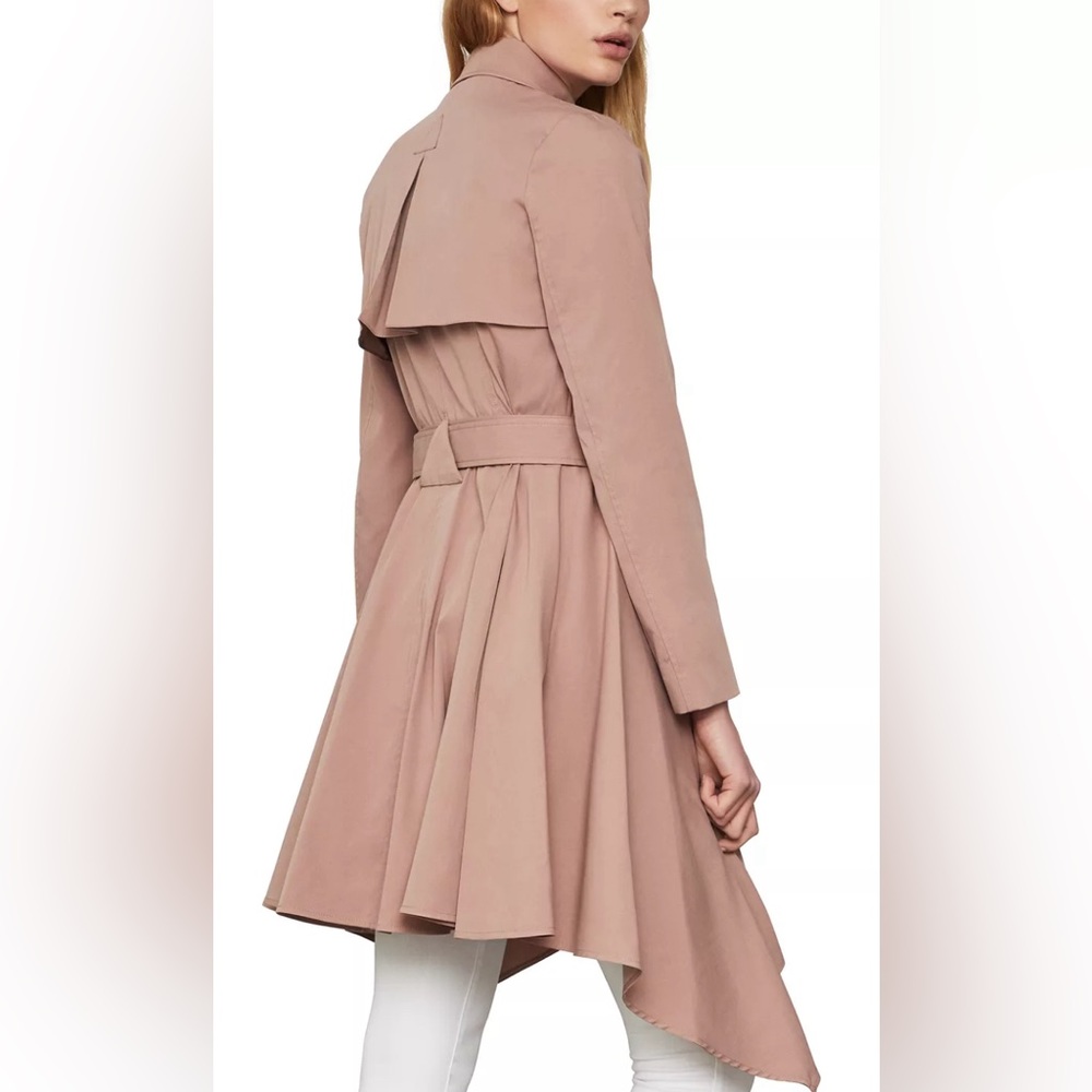 BCBG MaxAzaria NWT Blush Brielle Long Sleeve Trench Coat Jacket **Size XXS** - Picture 4 of 8